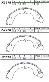 K3375 ASIMCO Комплект тормозных колодок