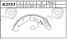 K3751 ASIMCO Комплект тормозных колодок