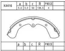 K4416 ASIMCO Комплект тормозных колодок