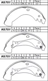 K6701 ASIMCO Комплект тормозных колодок