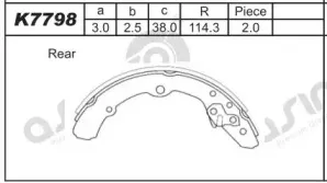 K7798 ASIMCO Комплект тормозных колодок