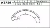 K8786 ASIMCO Комплект тормозных колодок