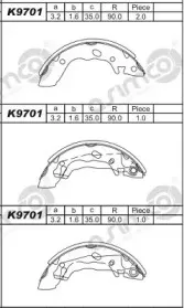 K9701 ASIMCO Комплект тормозных колодок
