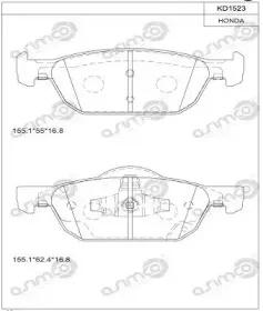 KD1523 ASIMCO Комплект тормозных колодок, дисковый тормоз