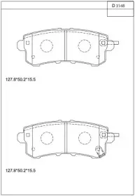 KD1548 ASIMCO Комплект тормозных колодок, дисковый тормоз