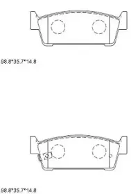KD1769 ASIMCO Комплект тормозных колодок, дисковый тормоз