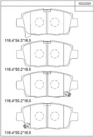 KD22025 ASIMCO Комплект тормозных колодок, дисковый тормоз