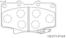 KD2280 ASIMCO Комплект тормозных колодок, дисковый тормоз