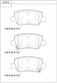 KD2515 ASIMCO Комплект тормозных колодок, дисковый тормоз