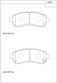 KD3511 ASIMCO Комплект тормозных колодок, дисковый тормоз