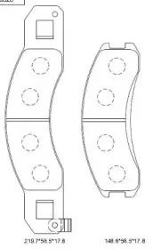 KD4402 ASIMCO Комплект тормозных колодок, дисковый тормоз