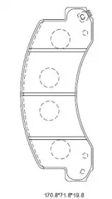 KD4403 ASIMCO Комплект тормозных колодок, дисковый тормоз