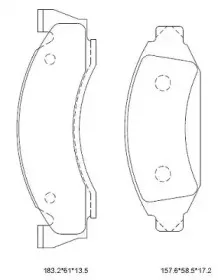 KD6325 ASIMCO Комплект тормозных колодок, дисковый тормоз