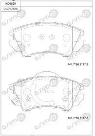 KD6529 ASIMCO Комплект тормозных колодок, дисковый тормоз