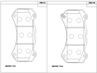KD66414 ASIMCO Комплект тормозных колодок, дисковый тормоз