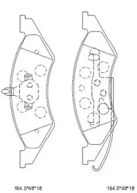 KD6707 ASIMCO Комплект тормозных колодок, дисковый тормоз