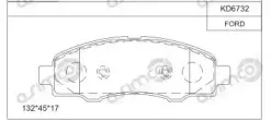 KD6732 ASIMCO Комплект тормозных колодок, дисковый тормоз