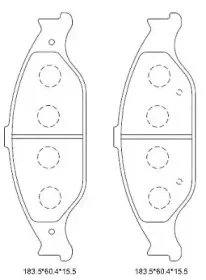 KD6748 ASIMCO Комплект тормозных колодок, дисковый тормоз