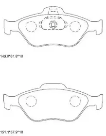 KD6776 ASIMCO Комплект тормозных колодок, дисковый тормоз