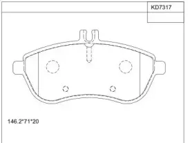KD7317 ASIMCO Комплект тормозных колодок, дисковый тормоз