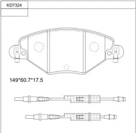 KD7324 ASIMCO Комплект тормозных колодок, дисковый тормоз