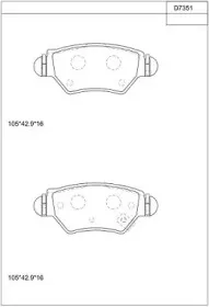KD7351 ASIMCO Комплект тормозных колодок, дисковый тормоз