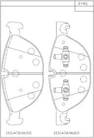 KD7401 ASIMCO Комплект тормозных колодок, дисковый тормоз