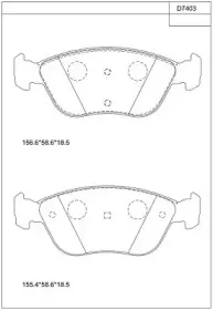 KD7403 ASIMCO Комплект тормозных колодок, дисковый тормоз