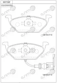 KD7726F ASIMCO Комплект тормозных колодок, дисковый тормоз