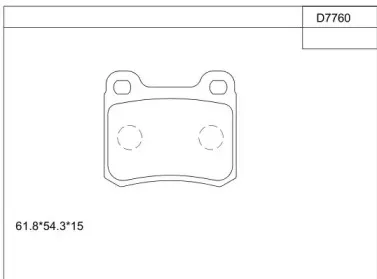 KD7760 ASIMCO Комплект тормозных колодок, дисковый тормоз