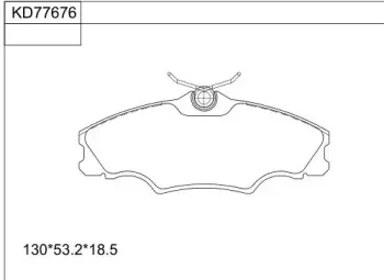 KD77676 ASIMCO Комплект тормозных колодок, дисковый тормоз