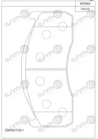 KD7802 ASIMCO Комплект тормозных колодок, дисковый тормоз