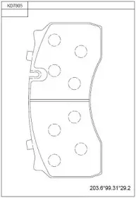 KD7805 ASIMCO Комплект тормозных колодок, дисковый тормоз