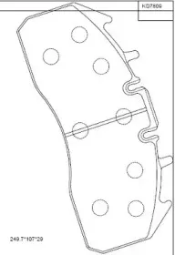 KD7809 ASIMCO Комплект тормозных колодок, дисковый тормоз