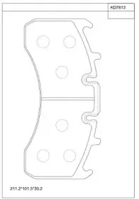 KD7813 ASIMCO Комплект тормозных колодок, дисковый тормоз