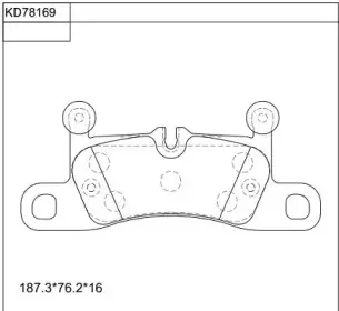 KD78169 ASIMCO Комплект тормозных колодок, дисковый тормоз