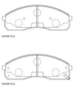 KD9711 ASIMCO Комплект тормозных колодок, дисковый тормоз