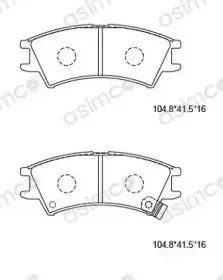 KD9748 ASIMCO Комплект тормозных колодок, дисковый тормоз