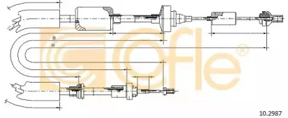 10.2987 COFLE Трос, управление сцеплением