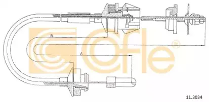 11.3034 COFLE Трос, управление сцеплением