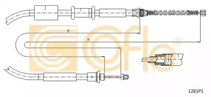 1281P1 COFLE Трос, стояночная тормозная система
