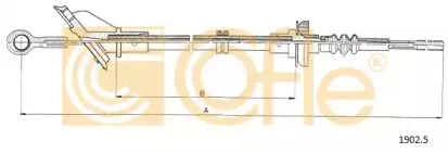 1902.5 COFLE Трос, управление сцеплением