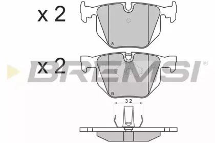 BP3102 BREMSI Комплект тормозных колодок, дисковый тормоз