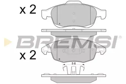 BP3329 BREMSI Комплект тормозных колодок, дисковый тормоз