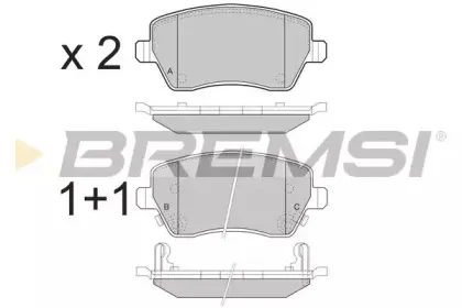 BP3495 BREMSI Комплект тормозных колодок, дисковый тормоз