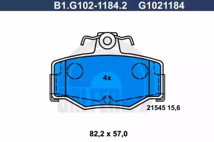 B1.G102-1184.2 GALFER Комплект тормозных колодок, дисковый тормоз