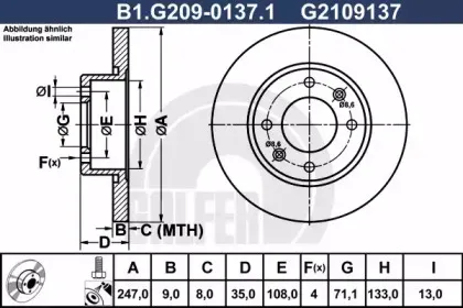 B1.G209-0137.1 GALFER Тормозной диск
