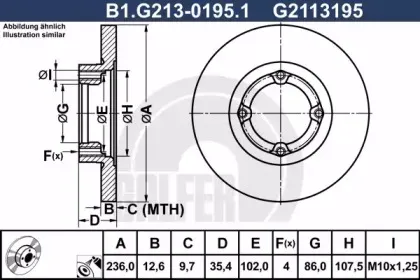 B1.G213-0195.1 GALFER Тормозной диск