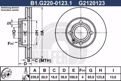 B1.G220-0123.1 GALFER Тормозной диск