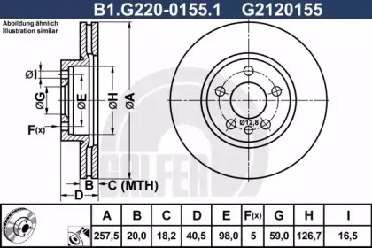 B1.G220-0155.1 GALFER Тормозной диск